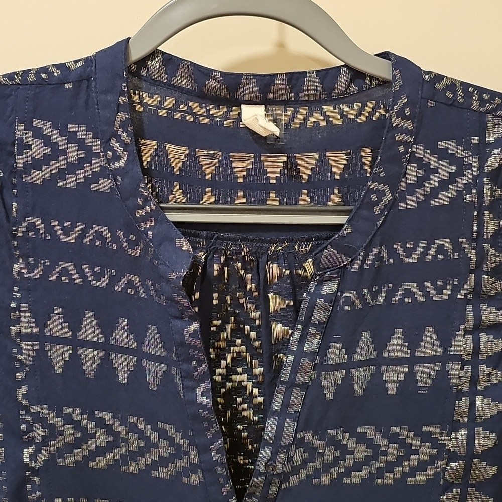 Elan Clara Dress; Navy with Gold Details; Size Small; EUC - Picture 4 of 7